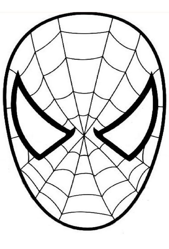 ausmalbild Spiderman den Spinnenmann Maske